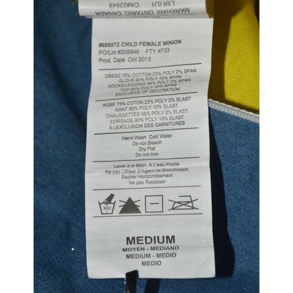 Rubies Despicable Me 2 Girls 1 Piece Minion Dress Costume Size M Blue Halloween - Picture 9 of 9